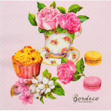 Serwetka decoupage seria MAKI herbaciany komplet 33x33cm